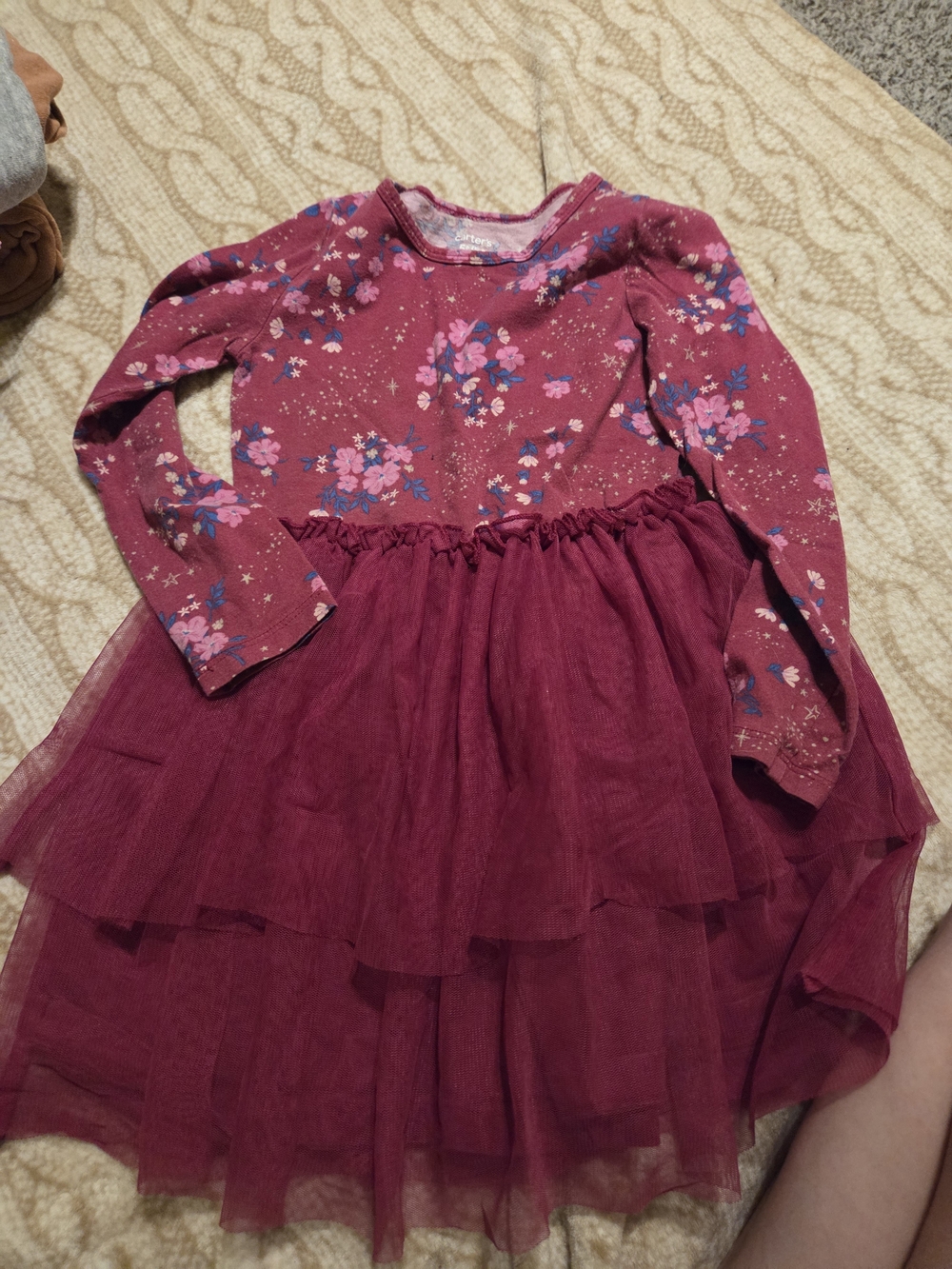 Carter's Maroon Floral Girls Dress